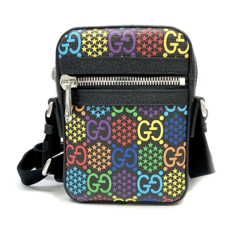 GUCCI Psychedelic Shoulder Bag Black Neon Tone